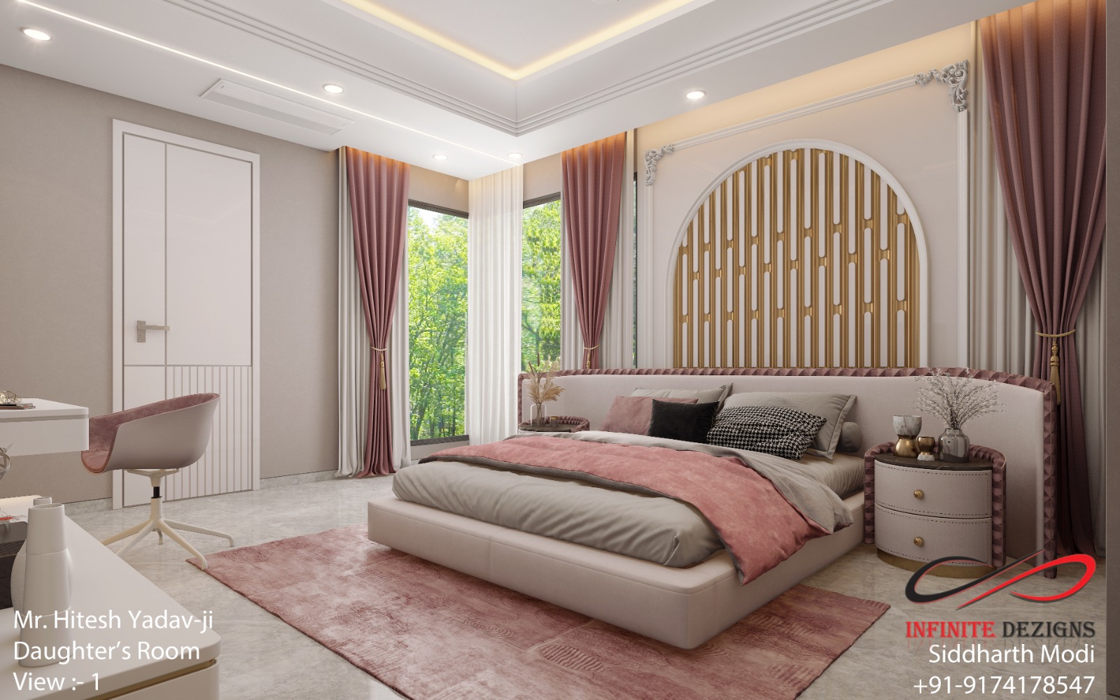 Elegant Daughter's Room Interior Design in Nipania, Indore by Infinite Dezigns