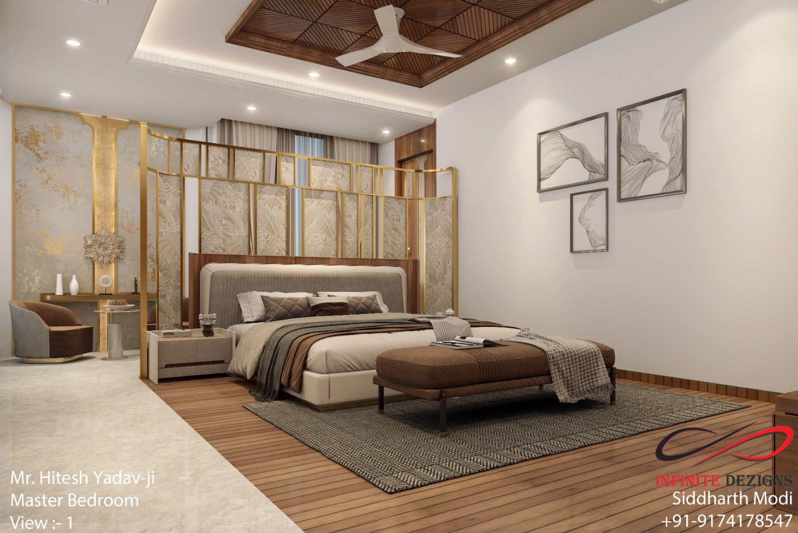 Premium Master Bedroom Interior Design in Nipania, Indore by Infinite Dezigns
